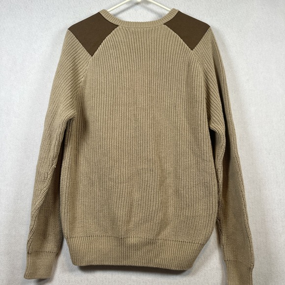 Lucky Brand Men's Knit Military Style Ribbed Sweater Shoulder Patches XL Vtg Y2K - Picture 4 of 8
